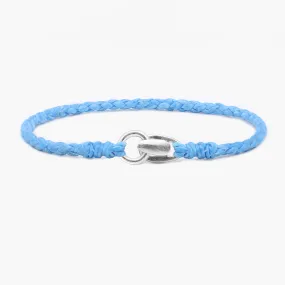 Braided "Antibes" Bracelet With Silver Clasp (Light Blue)