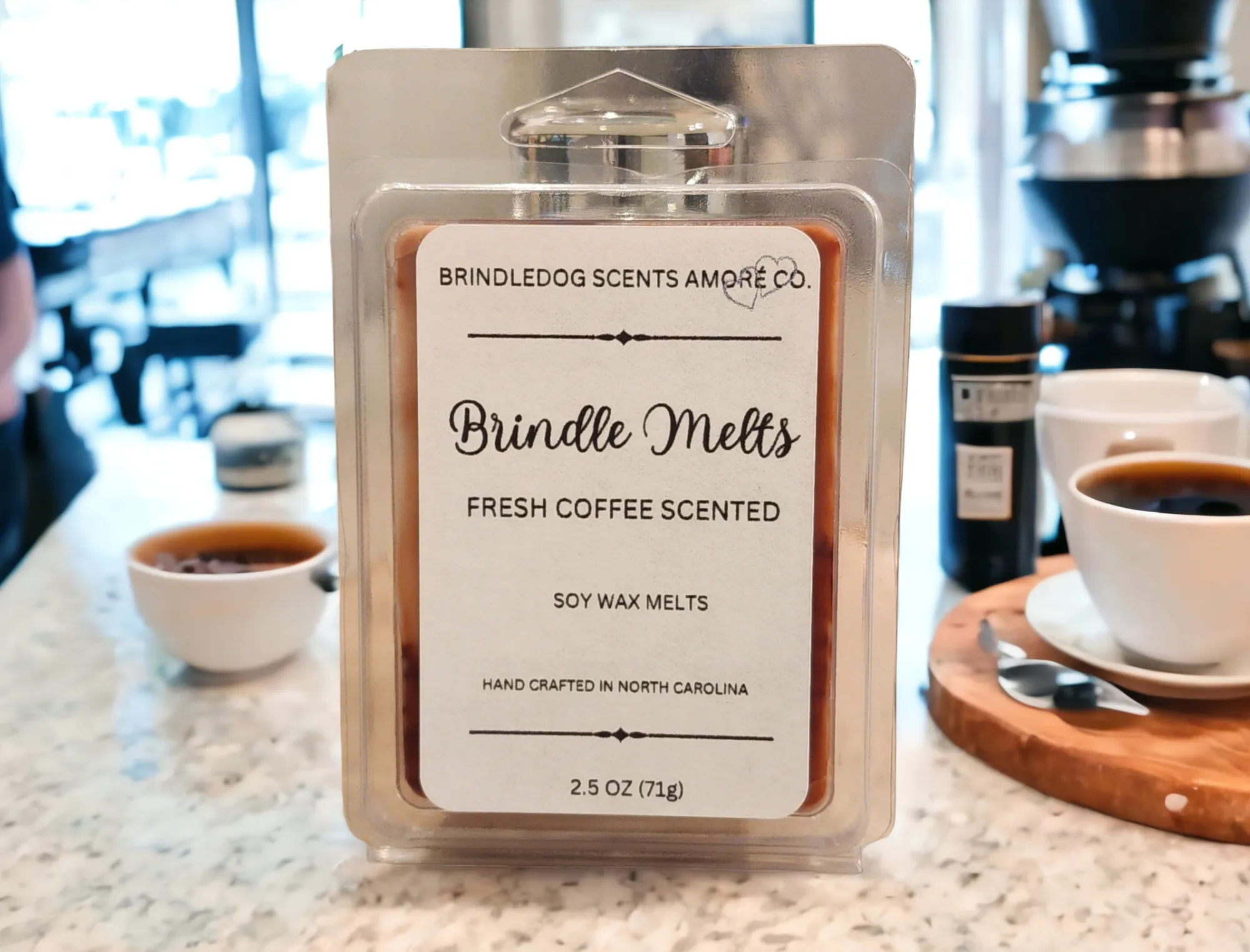 Brindle Melts 2.5 oz Soy Wax Melts Fresh Coffee Scented