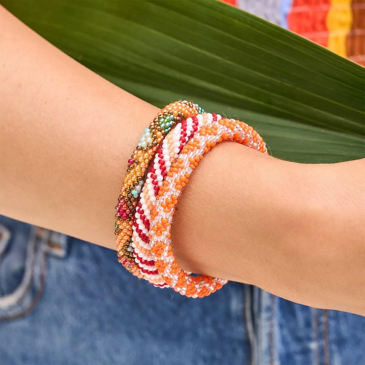 Candied Ginger | Himalayan Glass Bead Bracelet