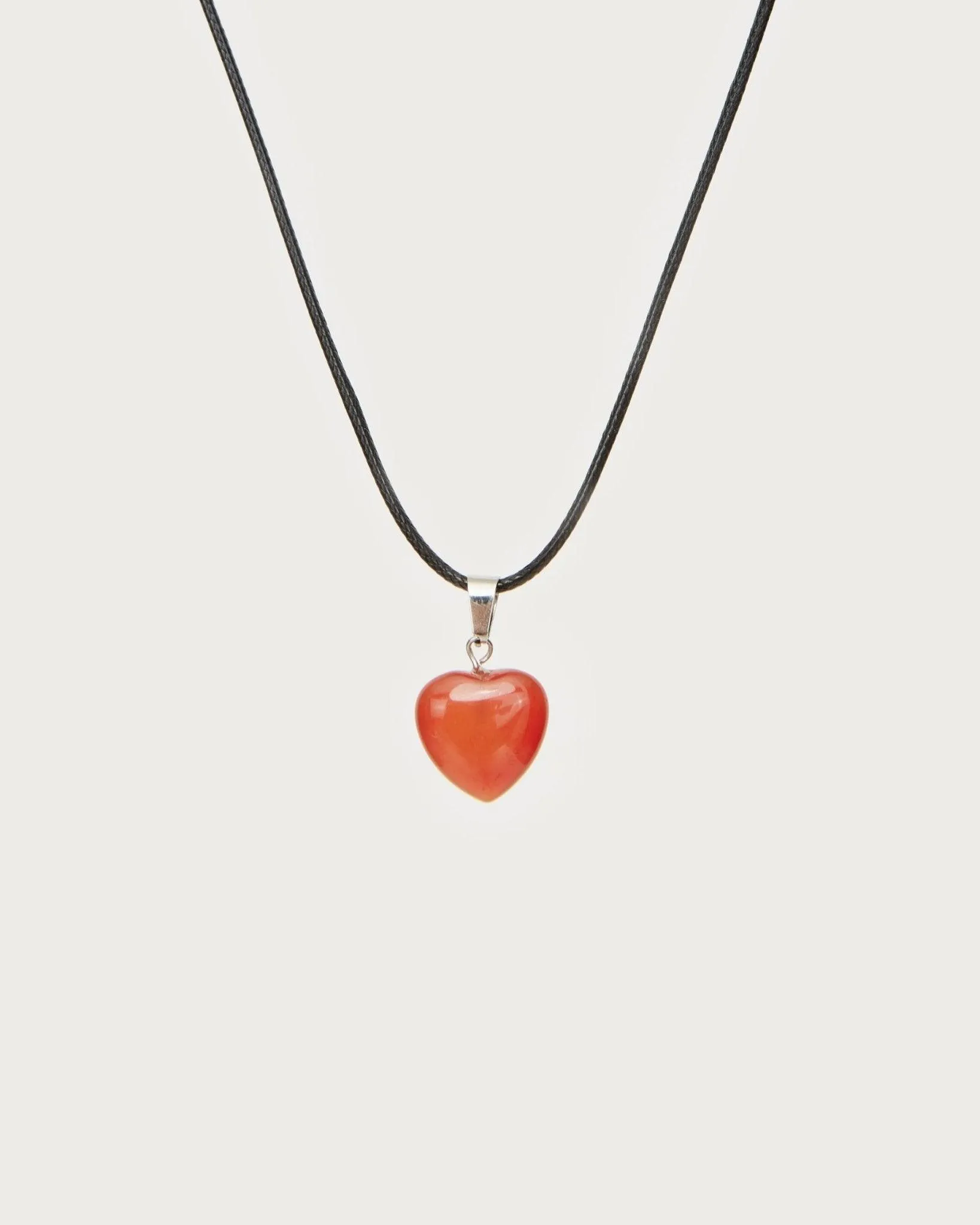 Carnelian Heart Cord Necklace