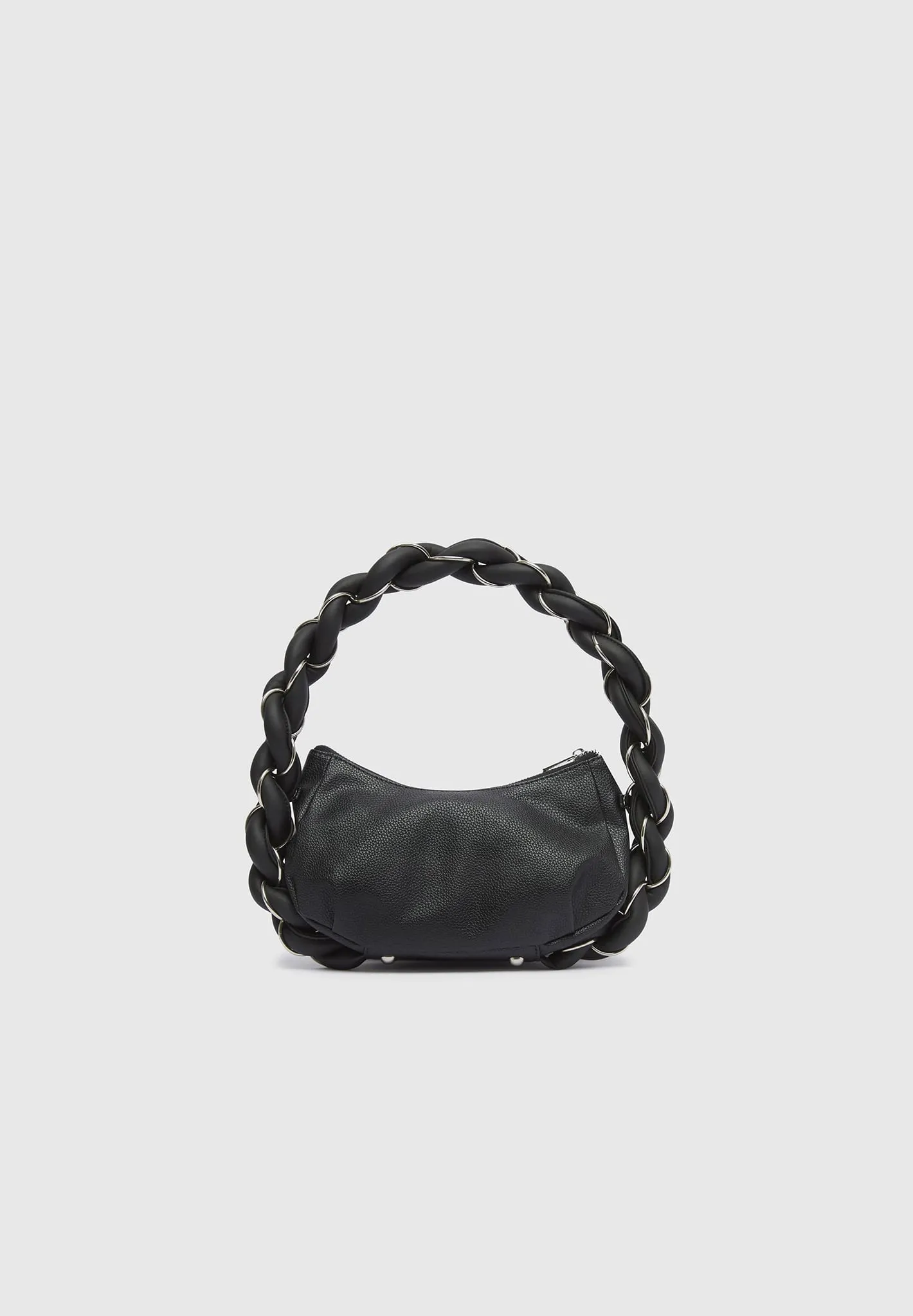 Chain Plaited Rope Handbag - Black