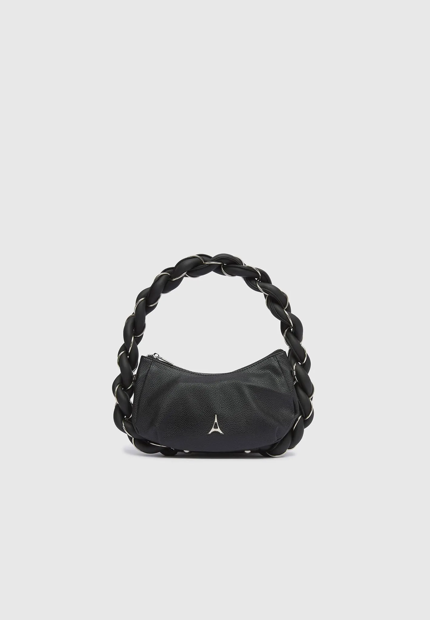 Chain Plaited Rope Handbag - Black