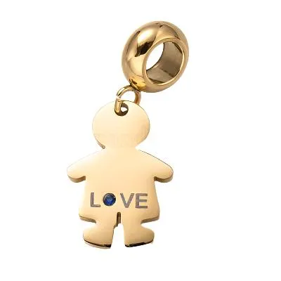 Charis Love Story European Single Charm Bead, Gold Stainless Steel (Purchase on Back Order 2-3 weeks)