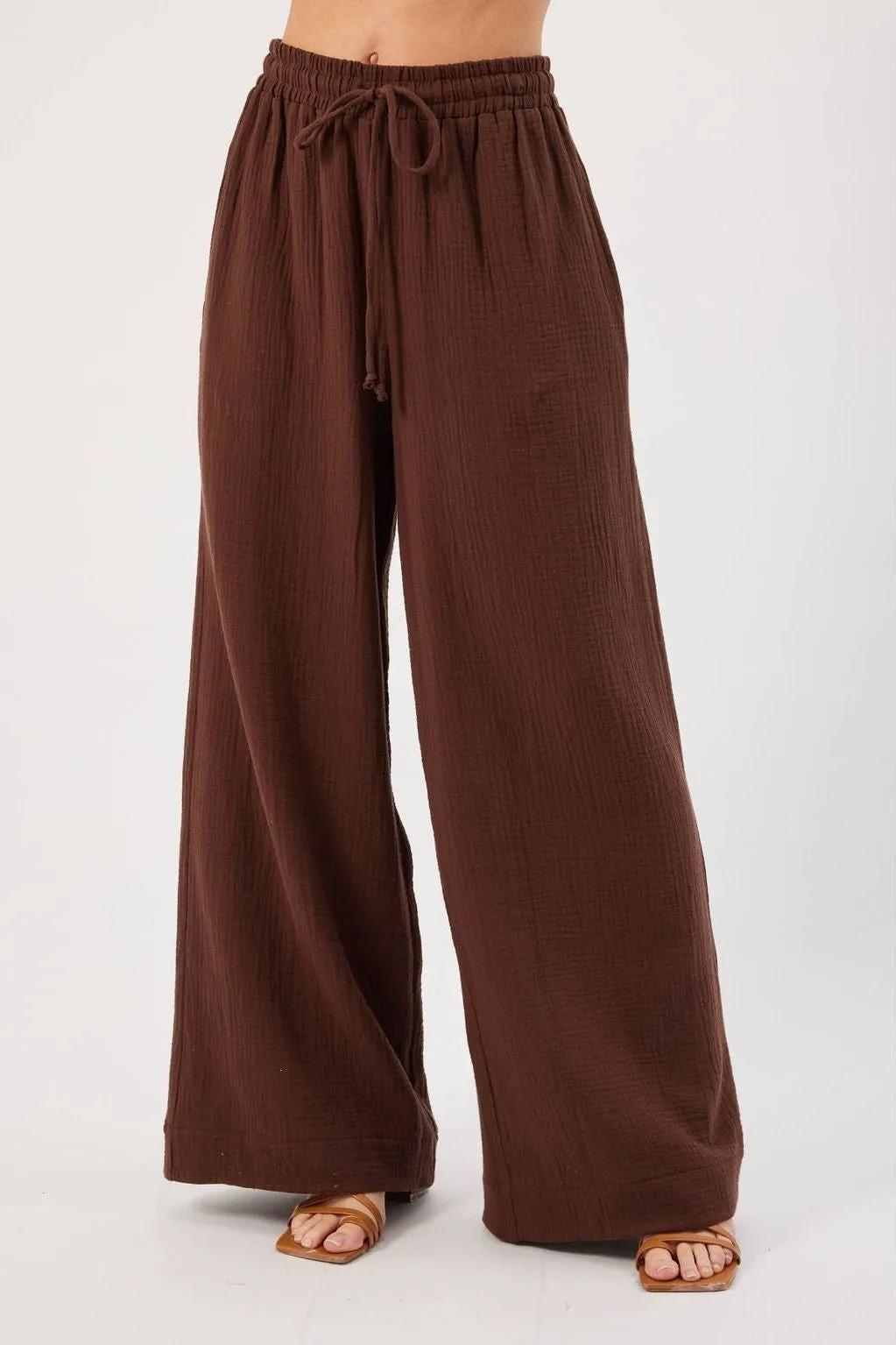 Claudia Chocolate Linen Pant