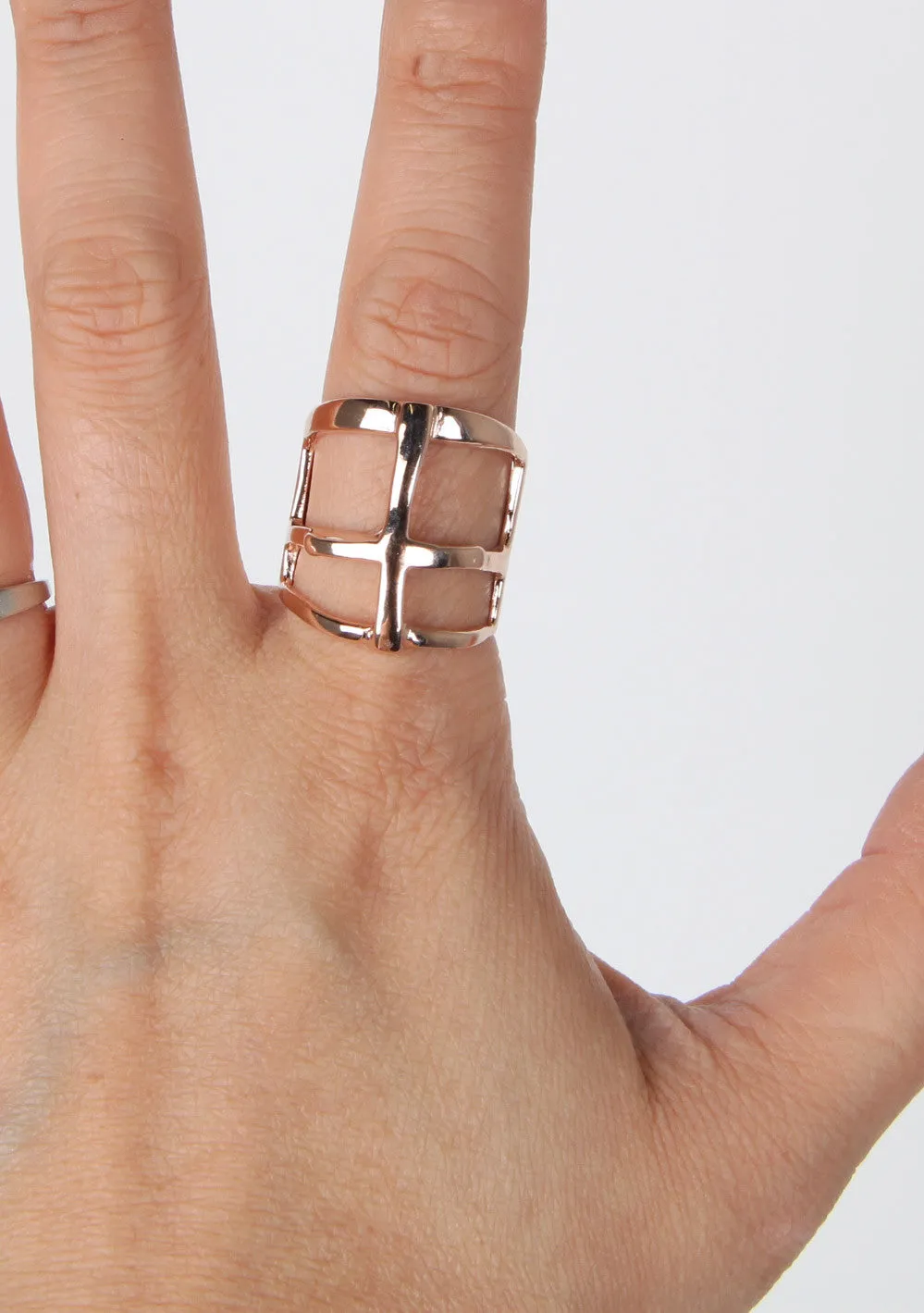 Cross Ring, Rose Gold