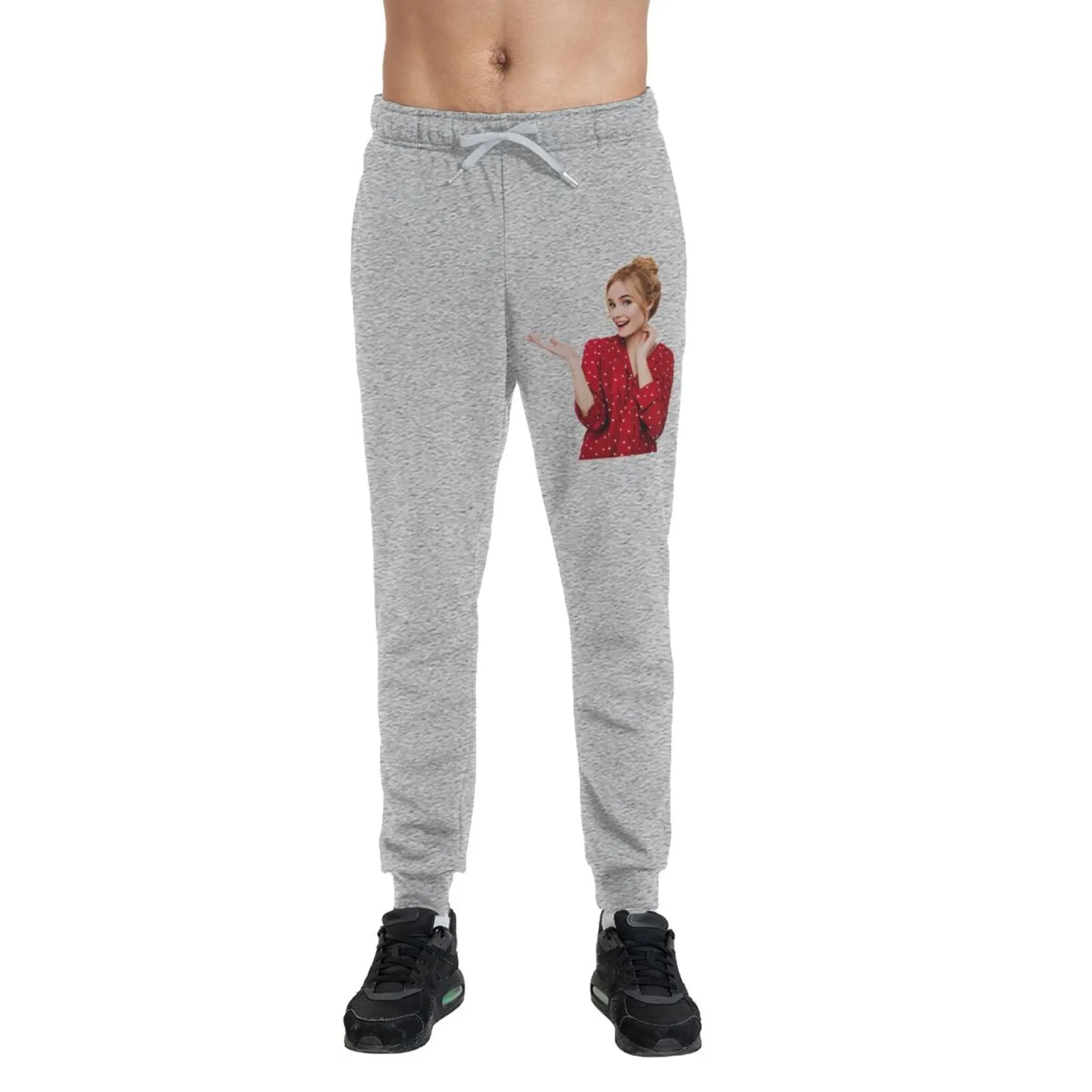 Custom Cropped Photo Men's Thick Cotton Sweatpants