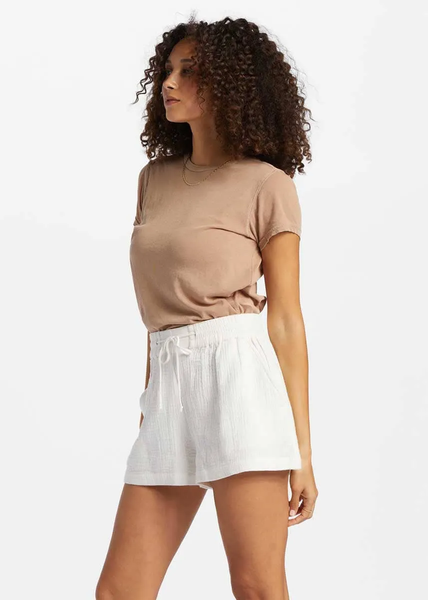 Day Tripper Elastic Shorts - Salt Crystal