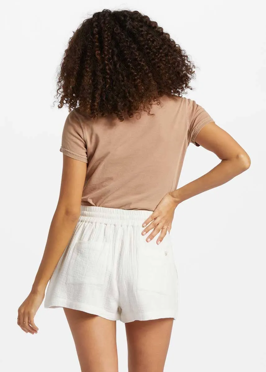 Day Tripper Elastic Shorts - Salt Crystal