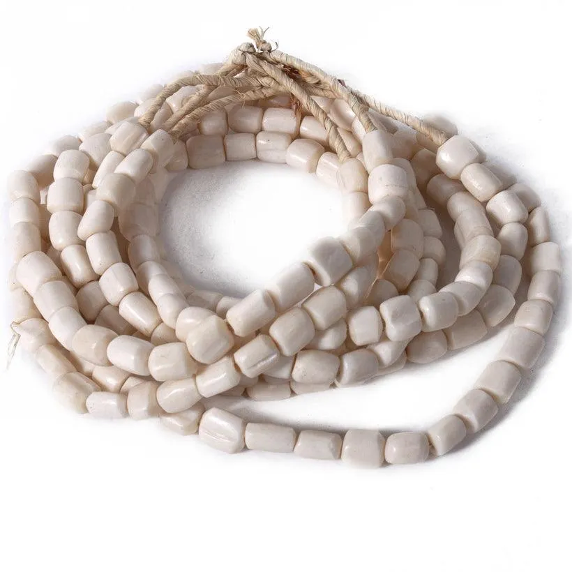 Decorative White Bone Bead Strands - Set of 4