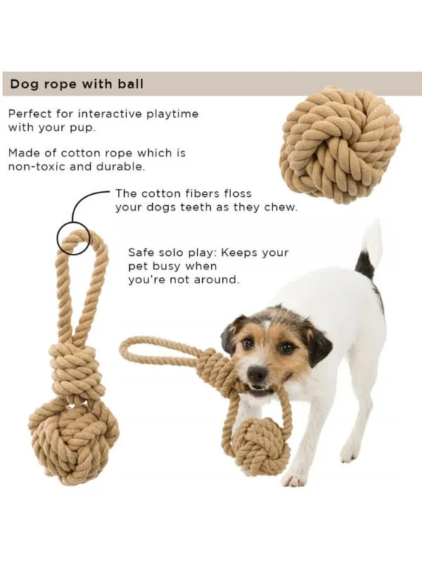 Dog Toy Rope with Ball - 2-in-1