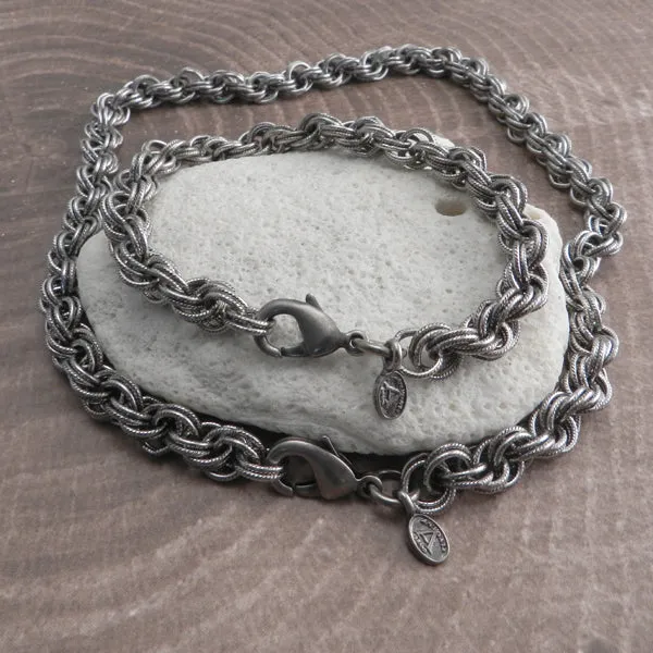 Double Rope Distressed Knight Hack Necklace