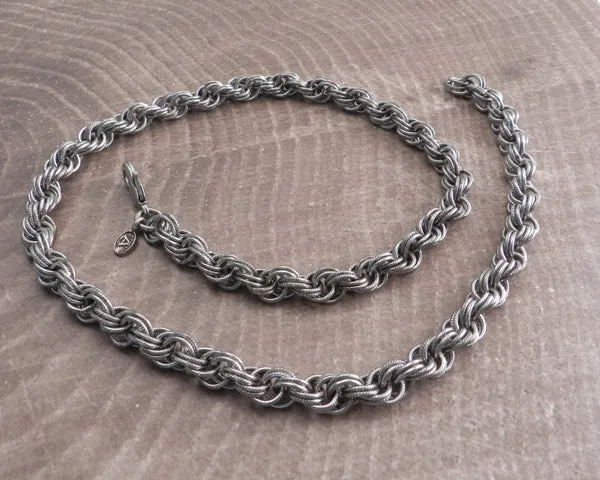 Double Rope Distressed Knight Hack Necklace