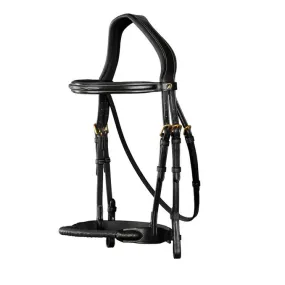 DY&#x27;ON COLLECTION LEATHER COVERED ROPE NOSEBAND BRIDLE