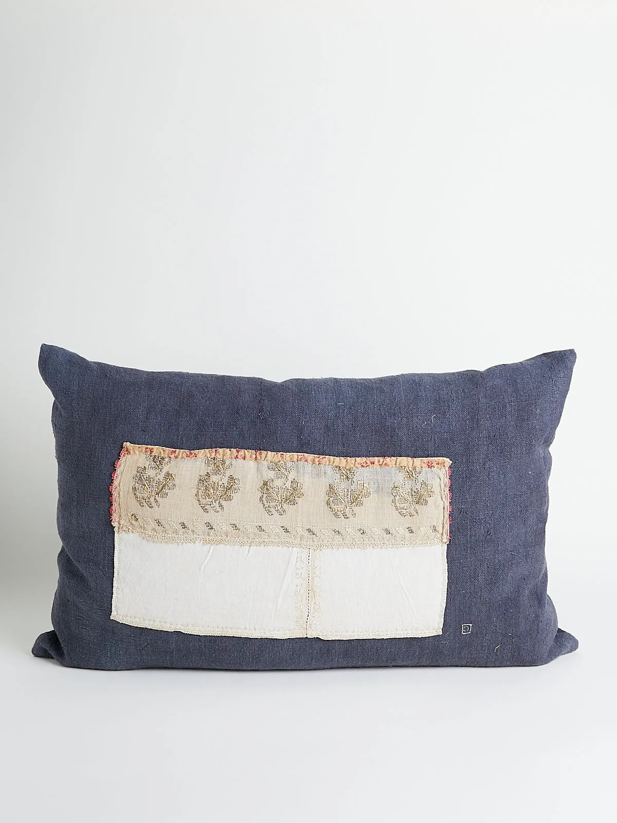 Embroidered Cushion in Blue