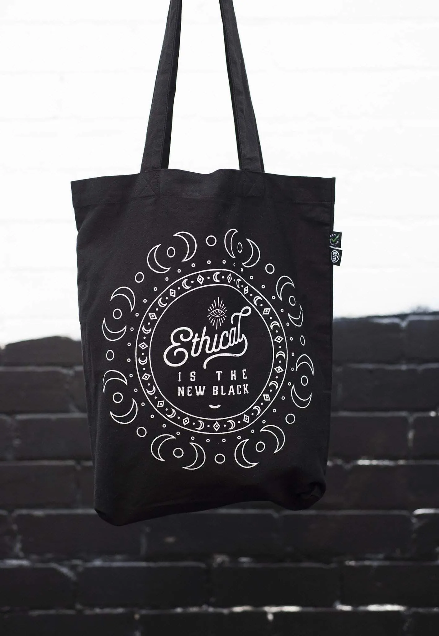 Ethical Is The New Black - Premium 100% Organic Cotton Tote - Metallic Silver