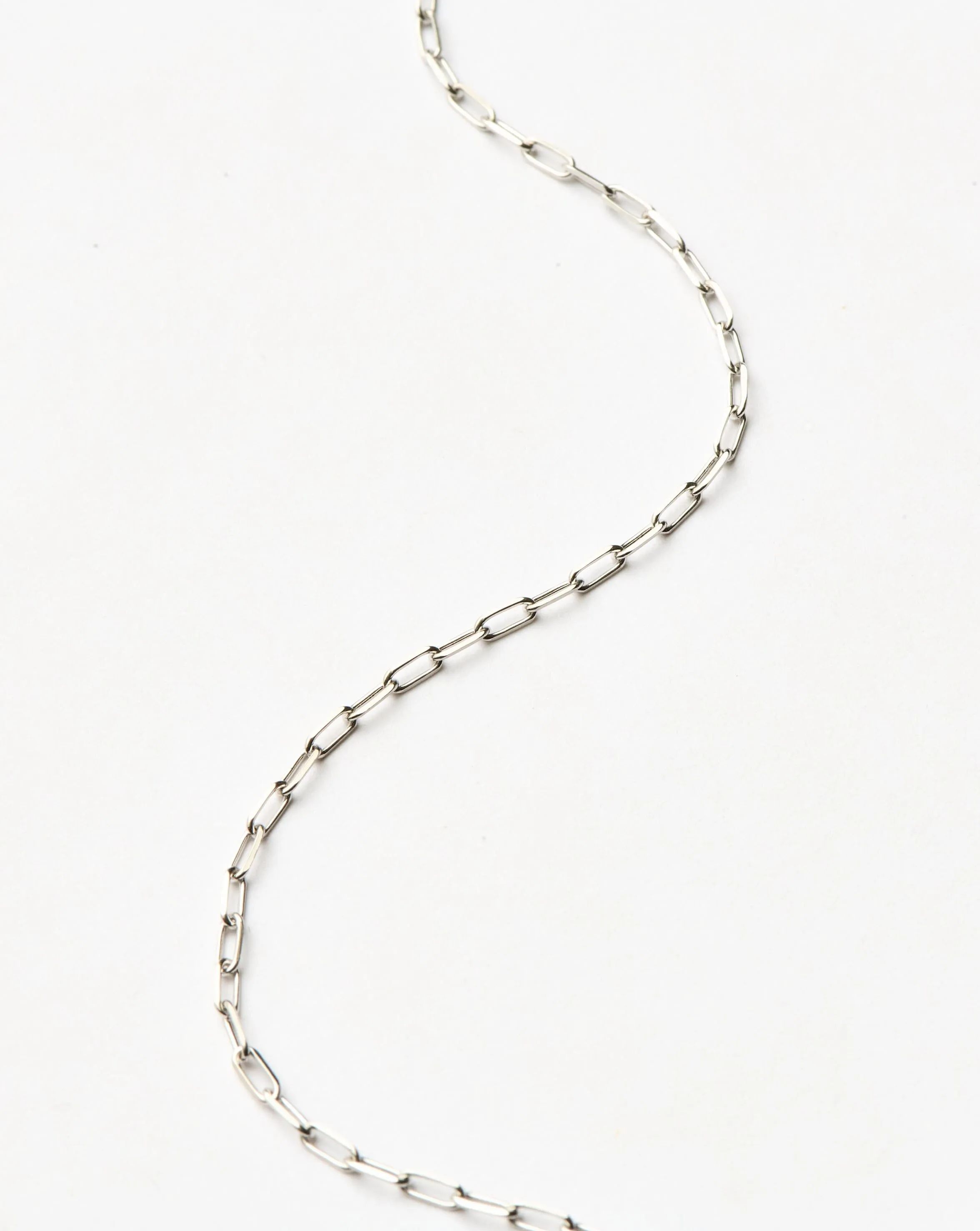 Fine Classic Paperclip Chain Necklace | 14ct Solid White Gold