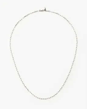 Fine Classic Paperclip Chain Necklace | 14ct Solid White Gold