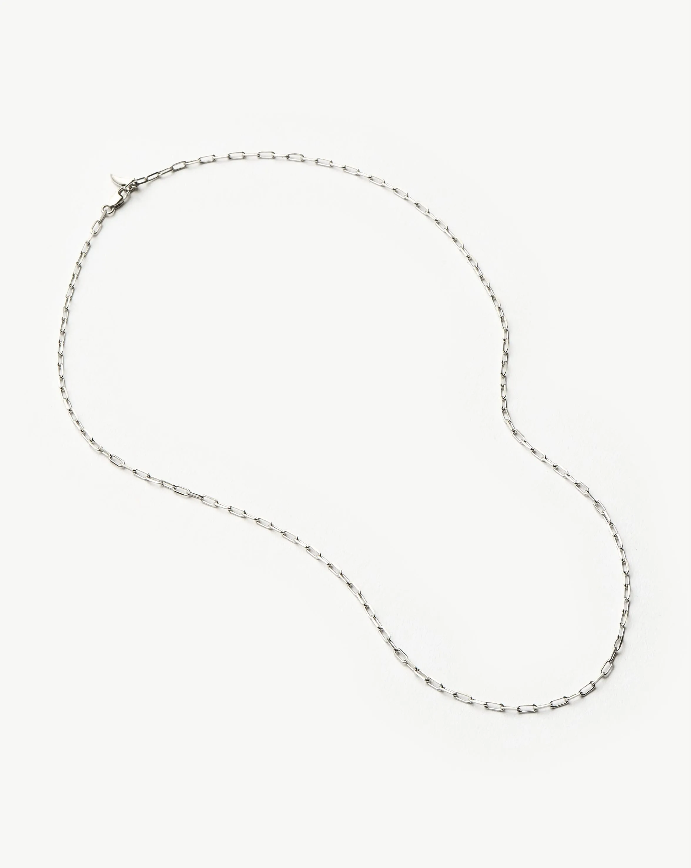 Fine Classic Paperclip Chain Necklace | 14ct Solid White Gold