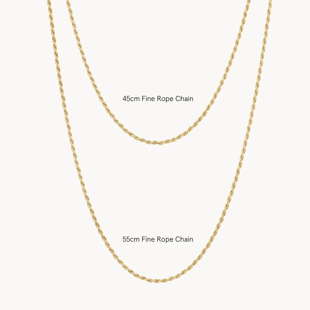 Fine Rope Chain Necklace in Gold