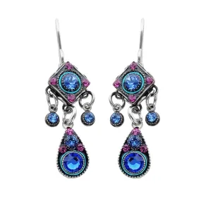 Firefly Mosaic Sappire Crystal Drop Earrings