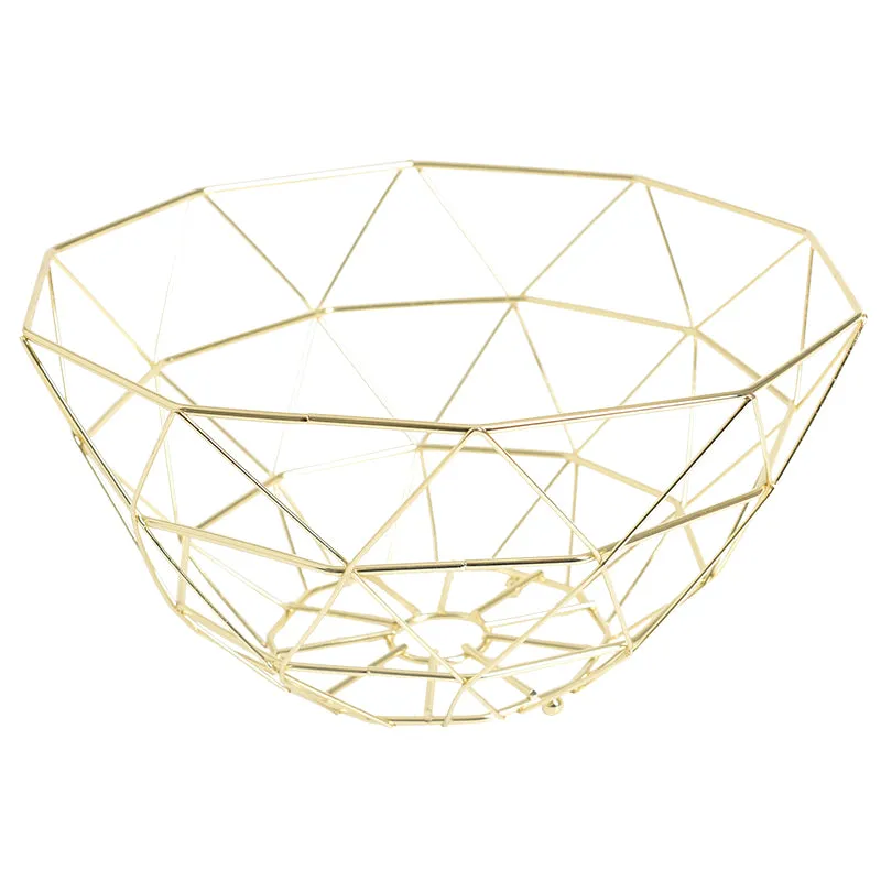 Geometric Copper Wire Fruit Basket