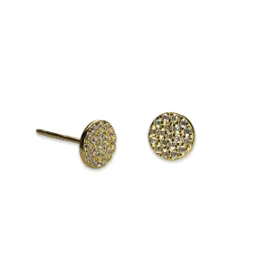 Geovana Round Pave Disc Studs