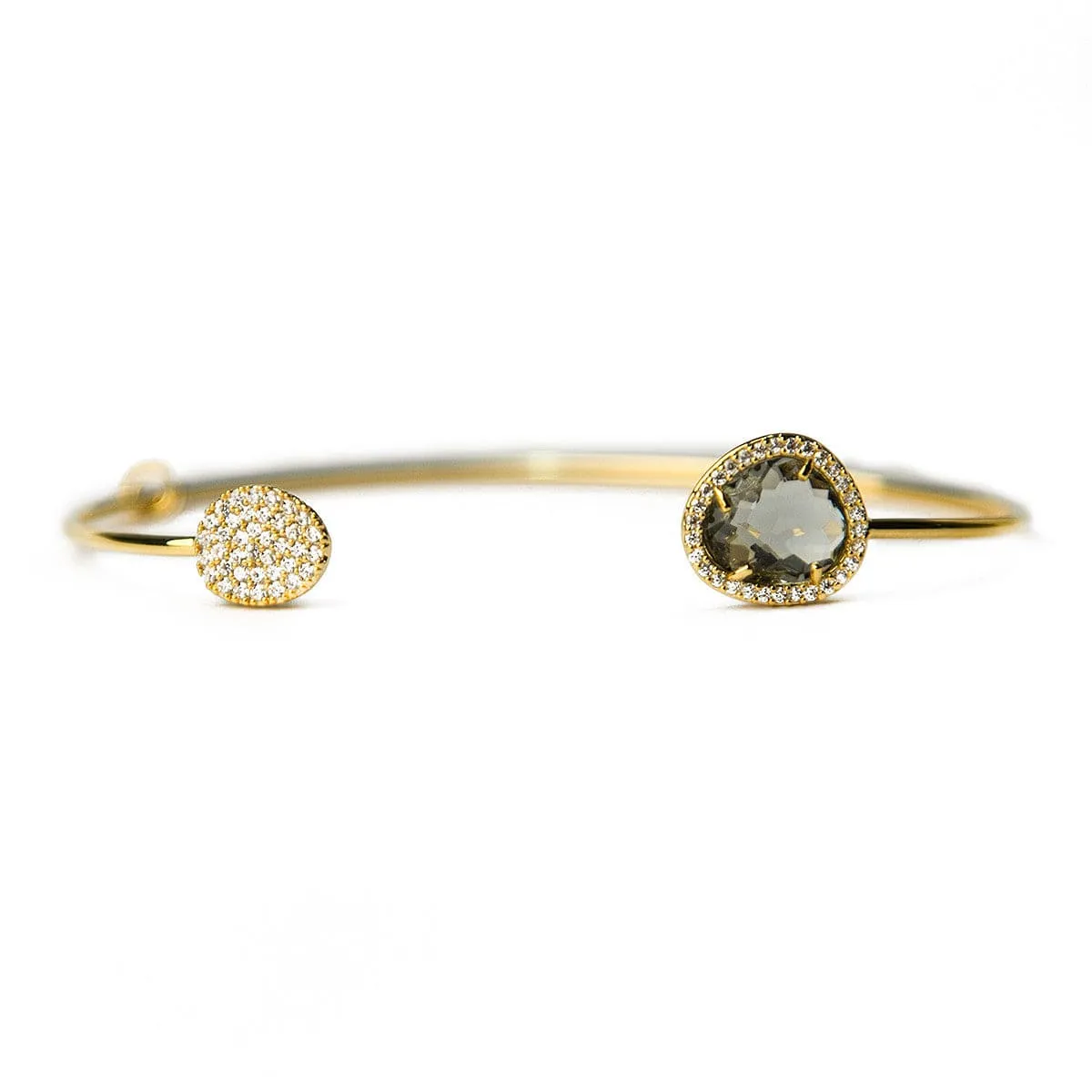 Glass With Pave Cuff Bracelet