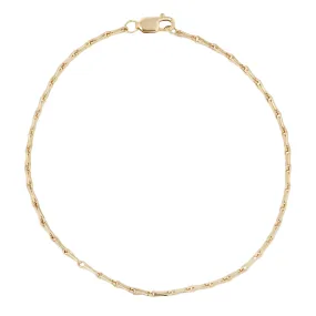 Gold Barleycorn Chain Bracelet