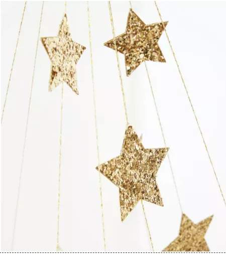 Gold Sparkle Star Chandelier