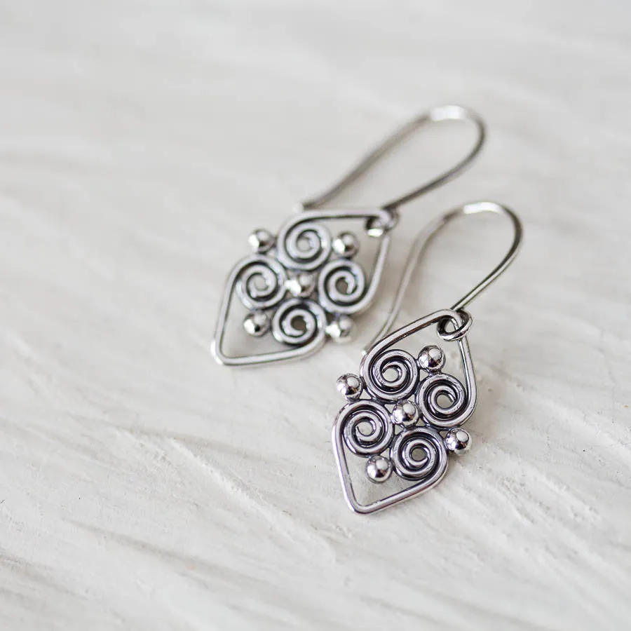 Handcrafted silver earrings, short dangles