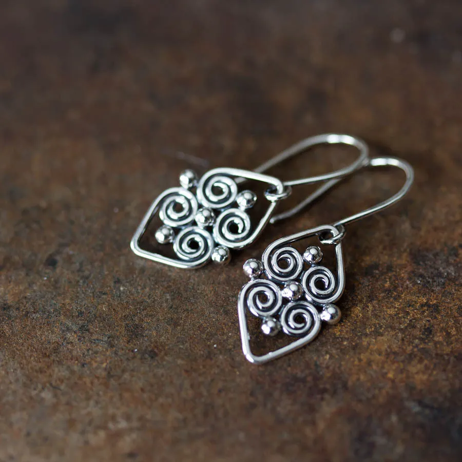 Handcrafted silver earrings, short dangles