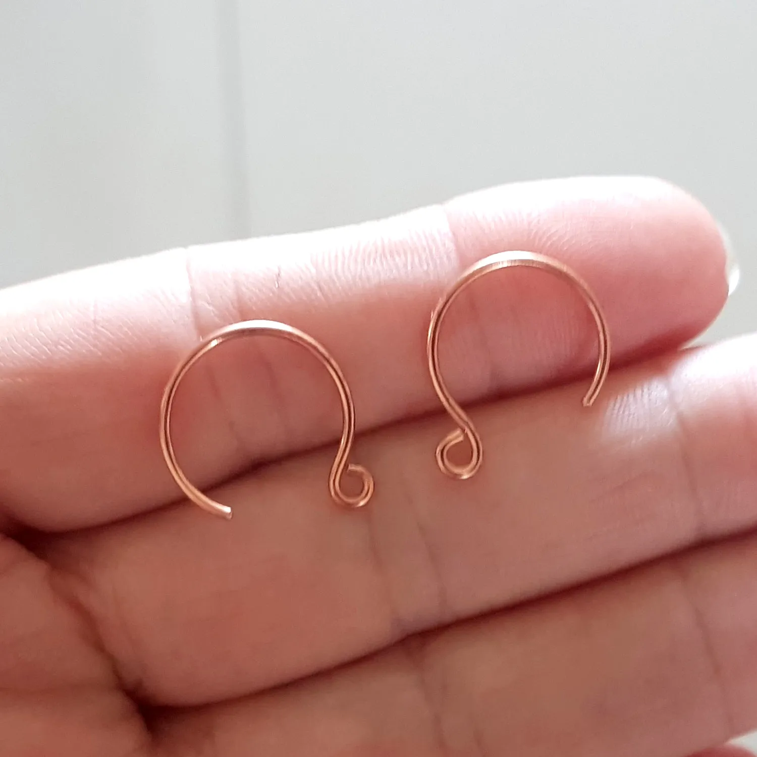 Handmade Copper Circle Ear Wires/Hooks - Jewellery Making Supply (F-C007/EH5 BULK (10 pcs)