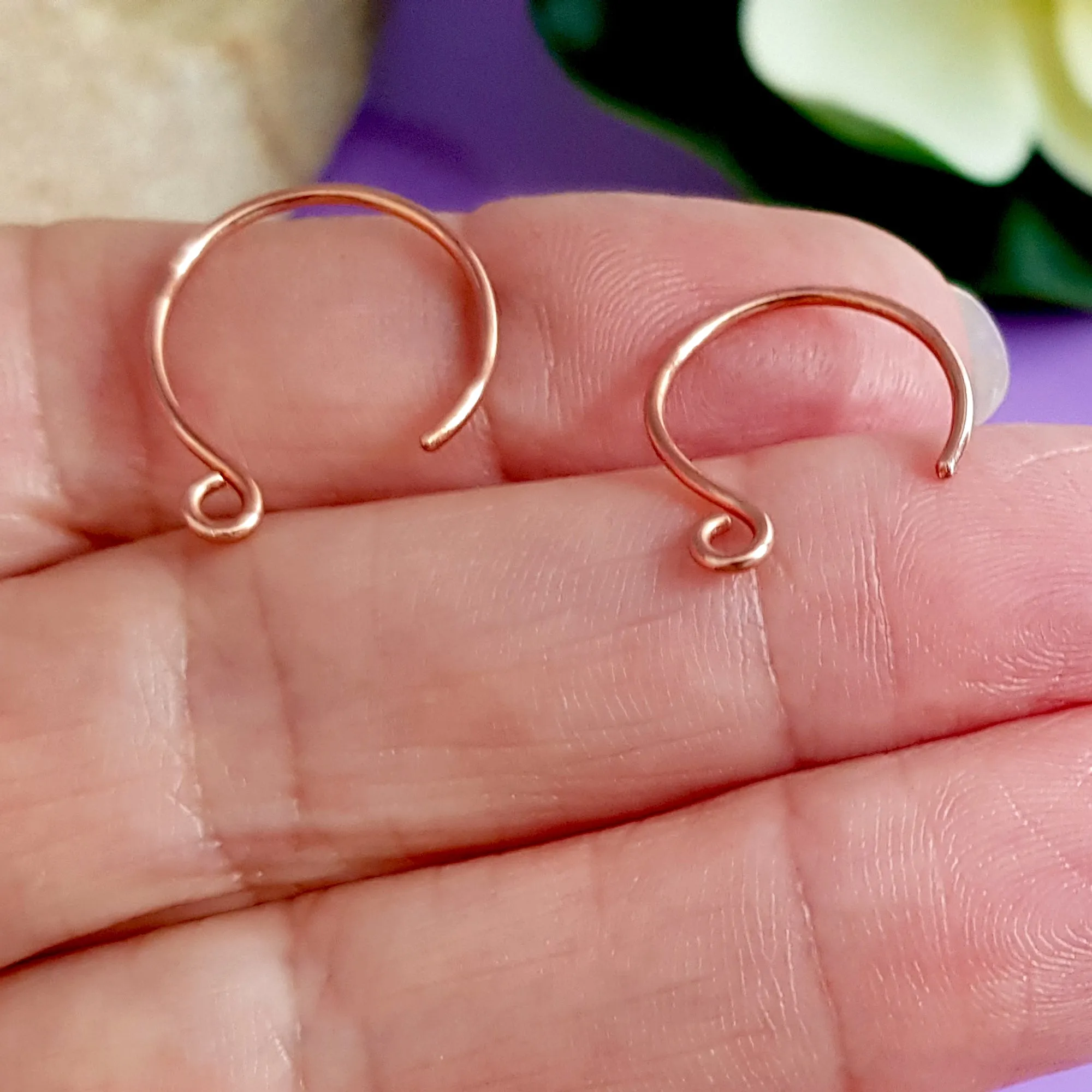 Handmade Copper Circle Ear Wires/Hooks - Jewellery Making Supply (F-C007/EH5 BULK (10 pcs)