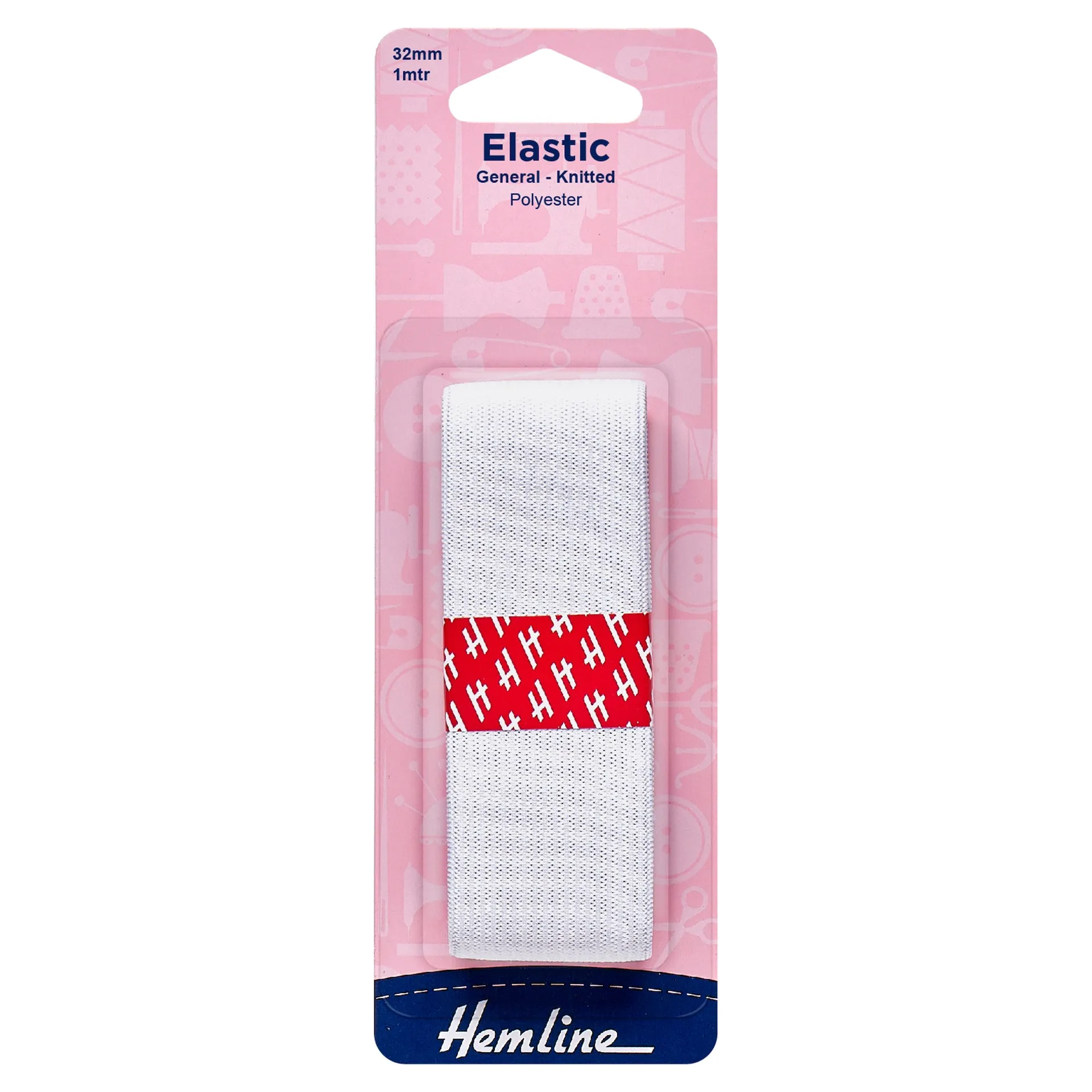 Hemline General Purpose Knitted Elastic: 1m x 32mm