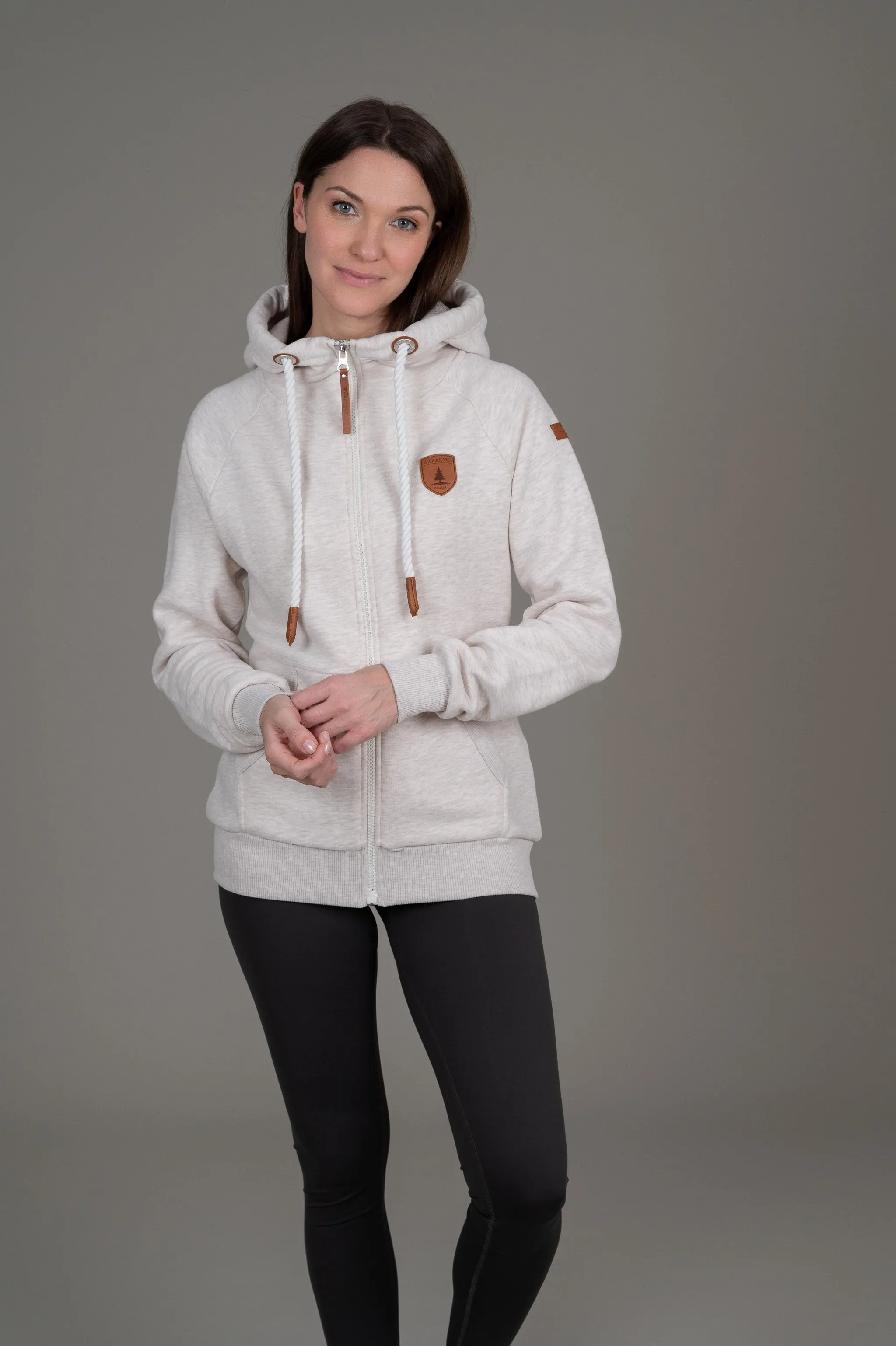 Hera Heather Oatmeal Zip Hoodie