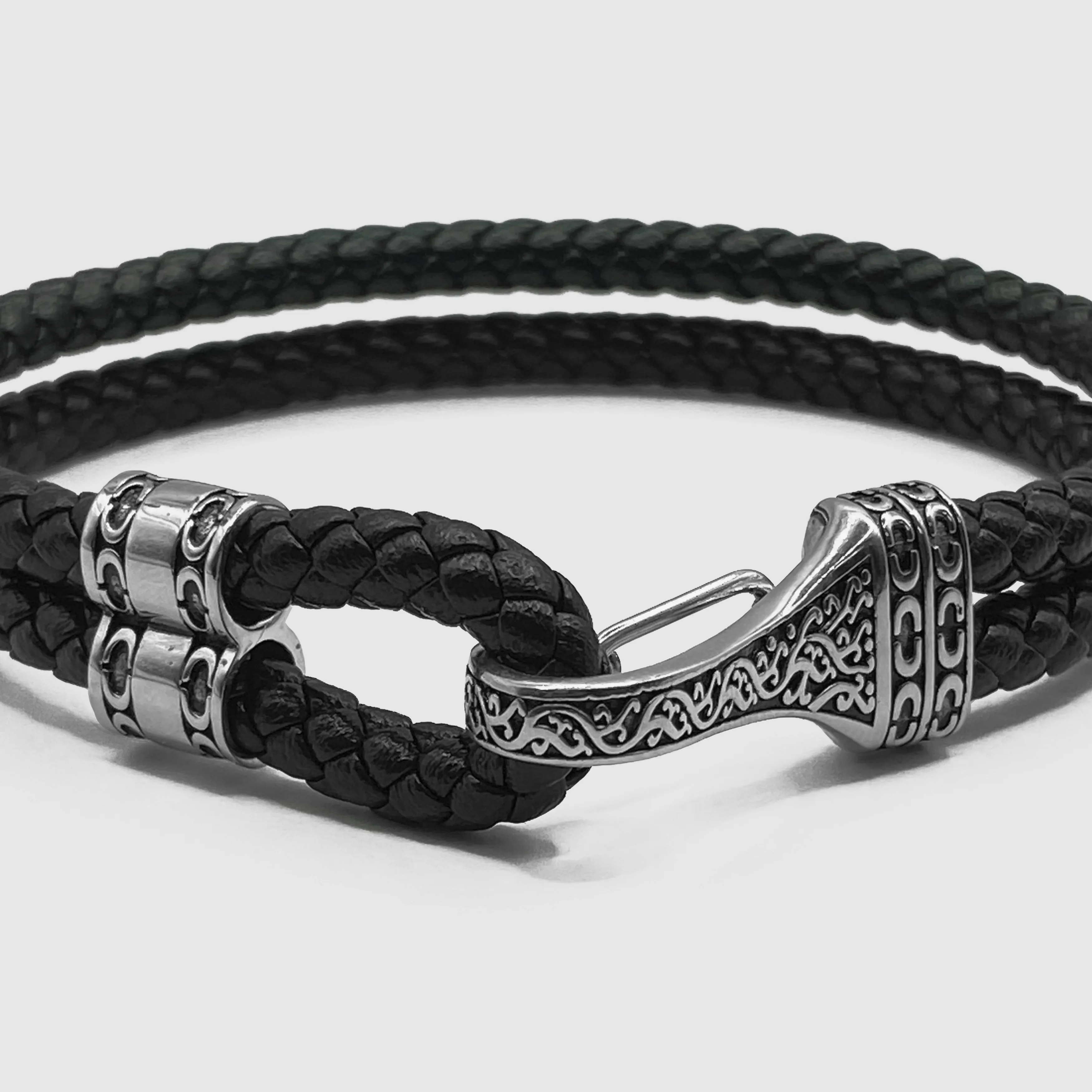 Leather Rope Bracelet (Silver)