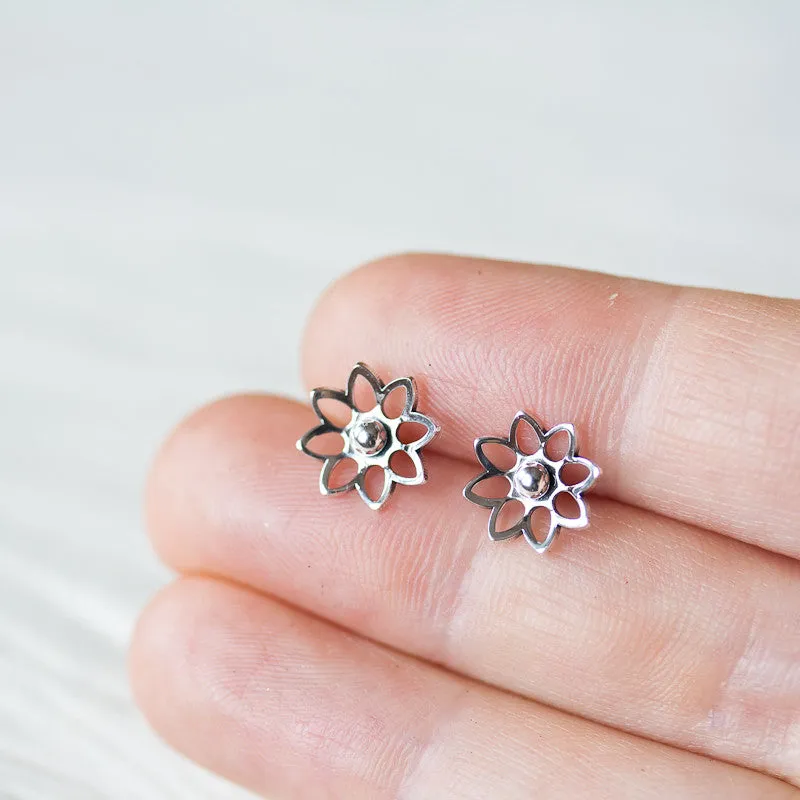 Lotus Flower Studs, 10mm