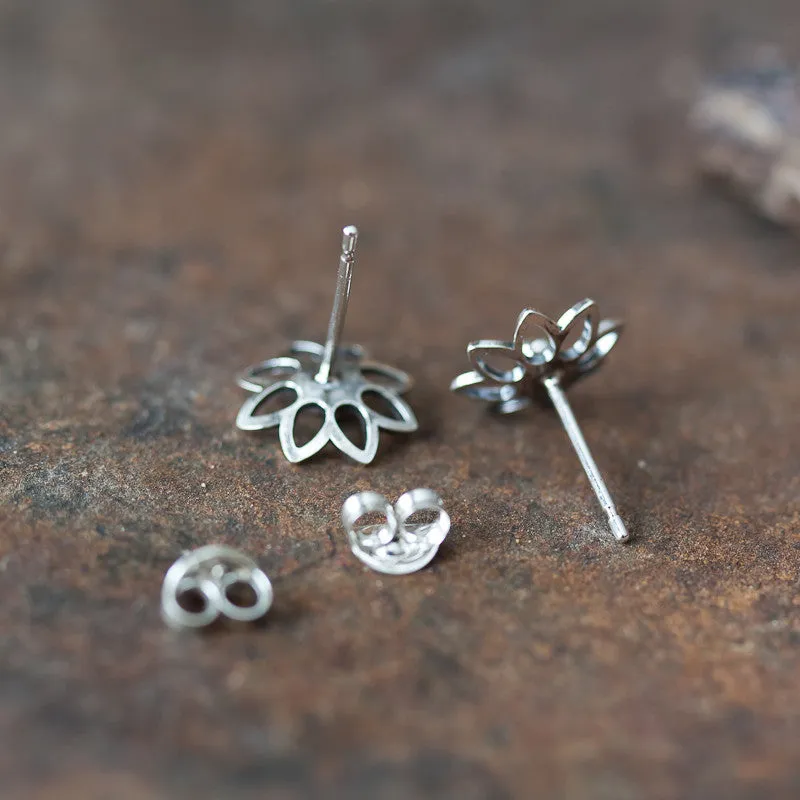 Lotus Flower Studs, 10mm