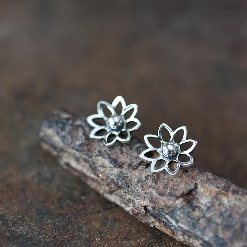 Lotus Flower Studs, 10mm