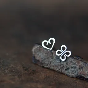 Love and Luck - Tiny Mismatched Stud Earrings