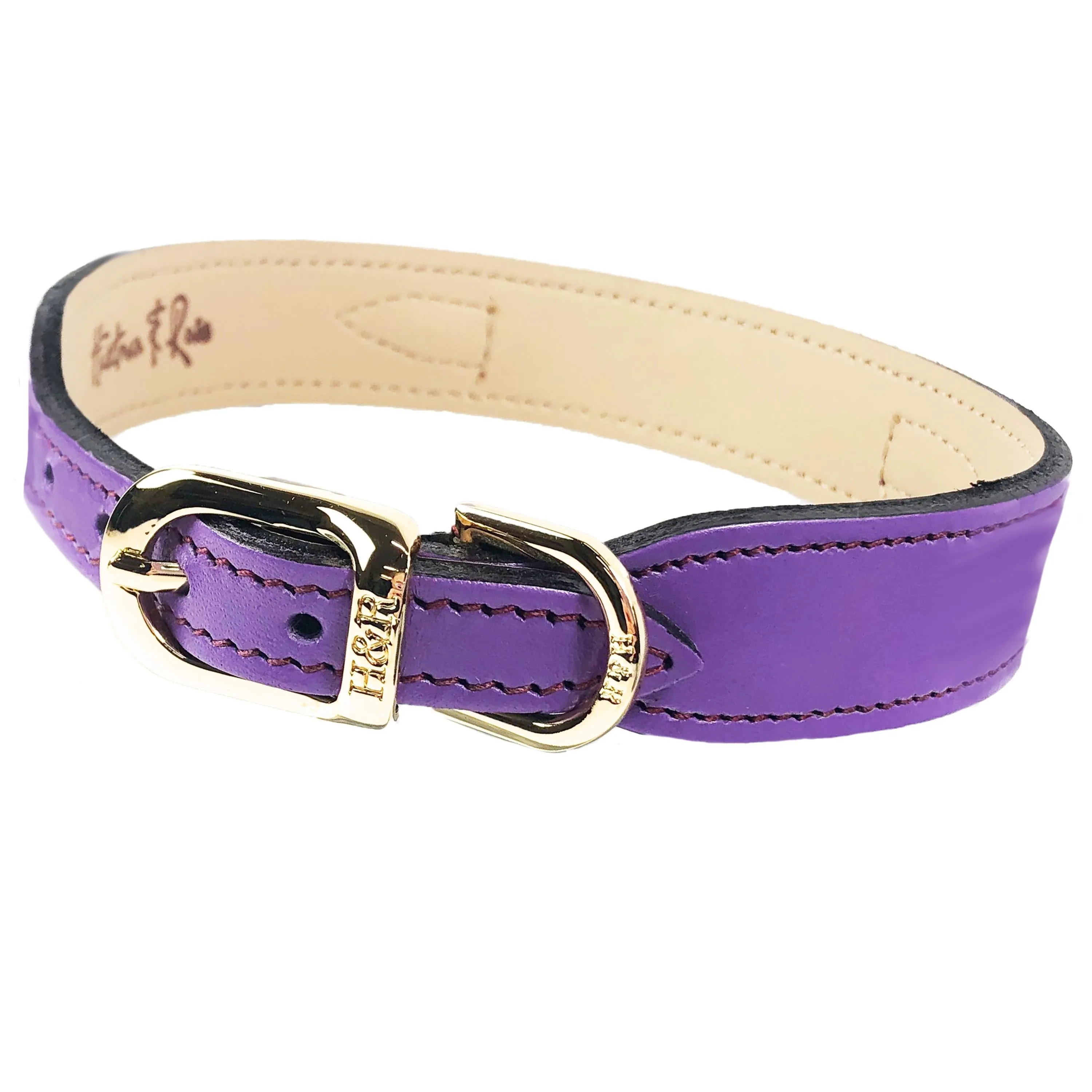 Mayfair Dog Collar in Grape, Wine & Gold