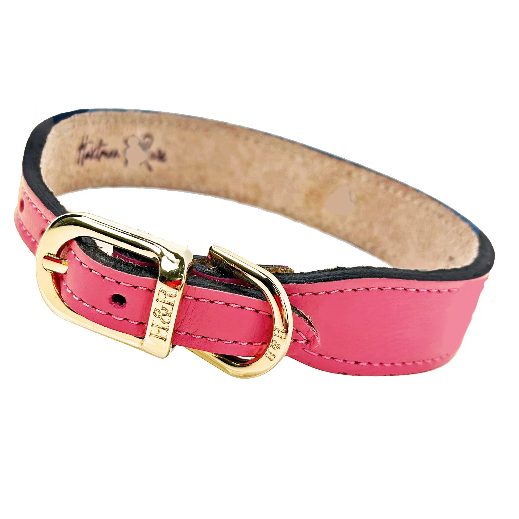 Mayfair Dog Collar in Petal Pink & Gold