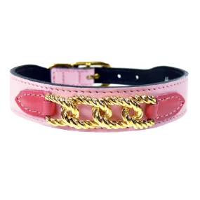 Mayfair Dog Collar in Sweet Pink, Petal Pink & Gold