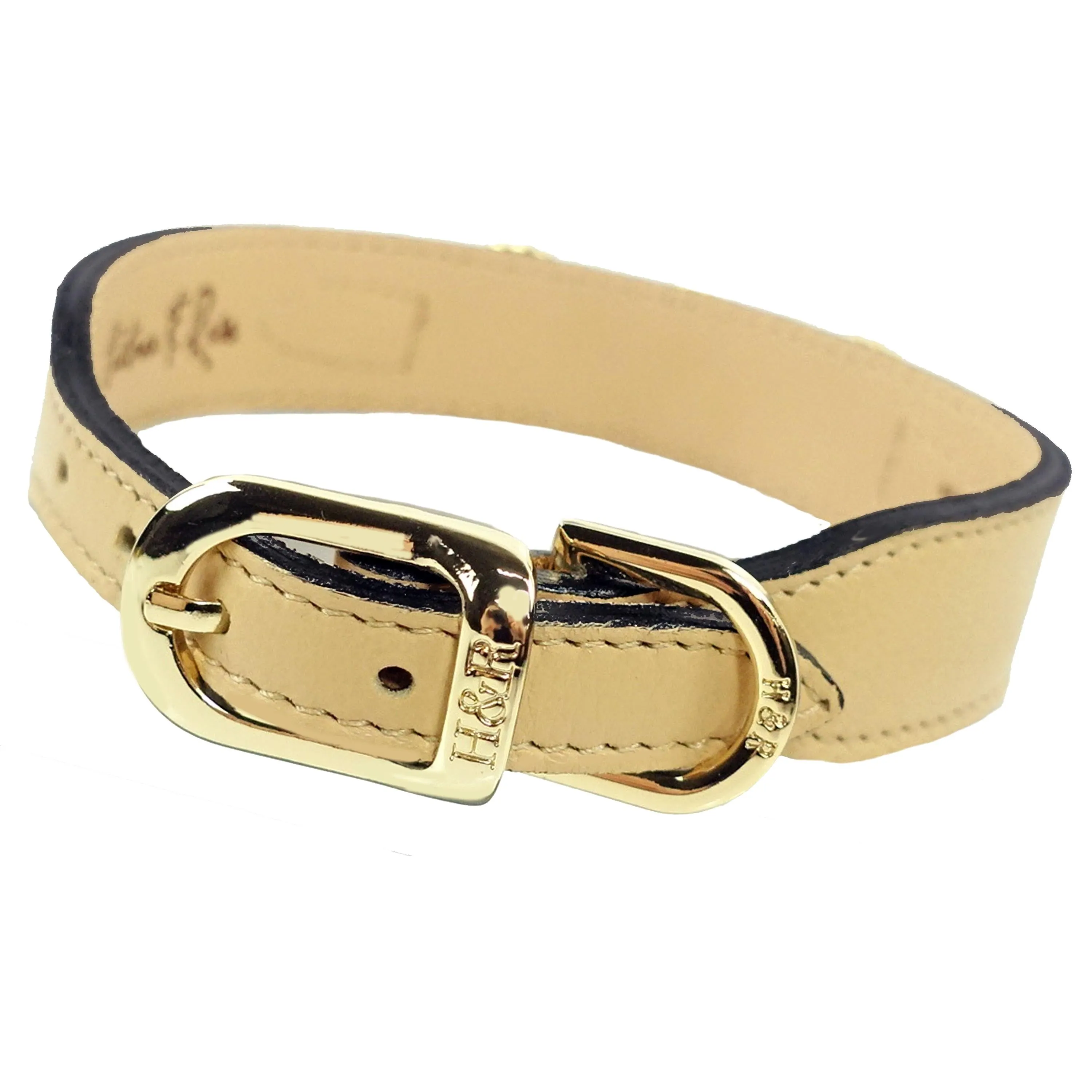 Mayfair Dog Collar in Vanilla & Gold