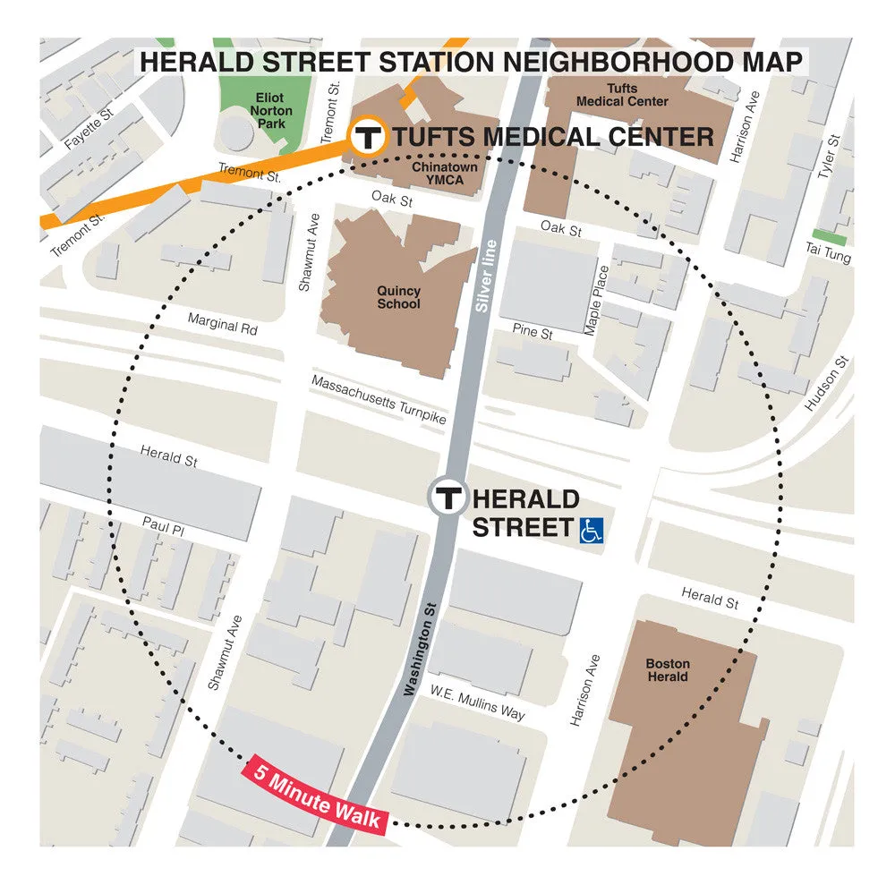 MBTA Herald Street Station Neighborhood Map (Jul. 2012)