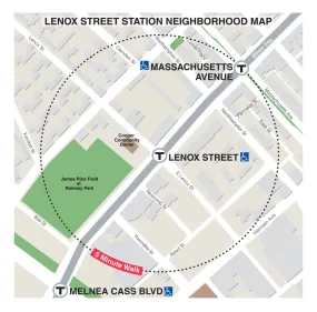 MBTA Lenox Street Station Neighborhood Map