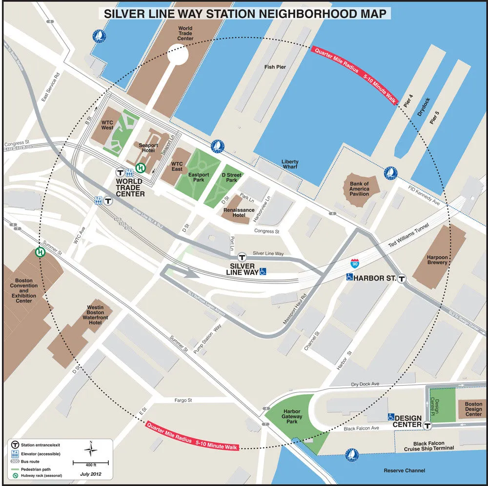 MBTA Silver Line Way Station Neighborhood Map (Jul. 2012)