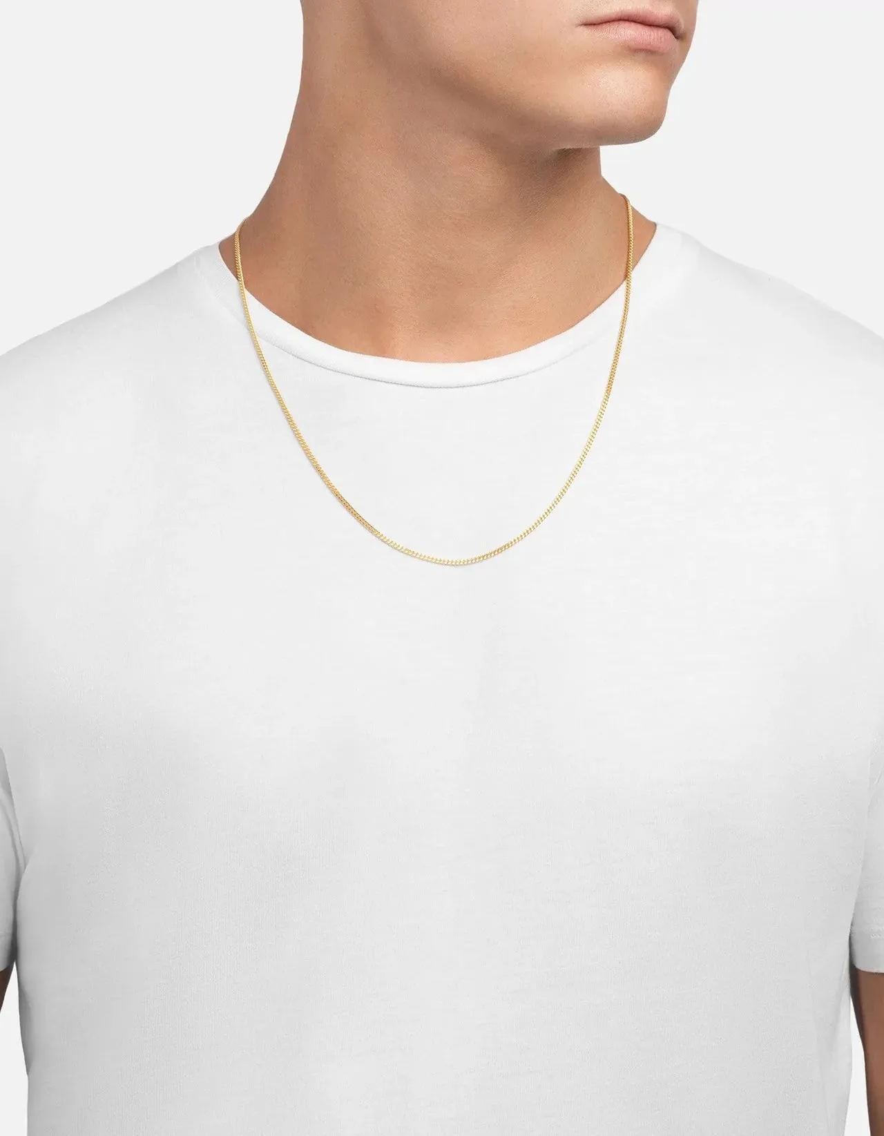 Miansai 22-Inch 2mm Cuban Link Necklace in Gold Vermeil