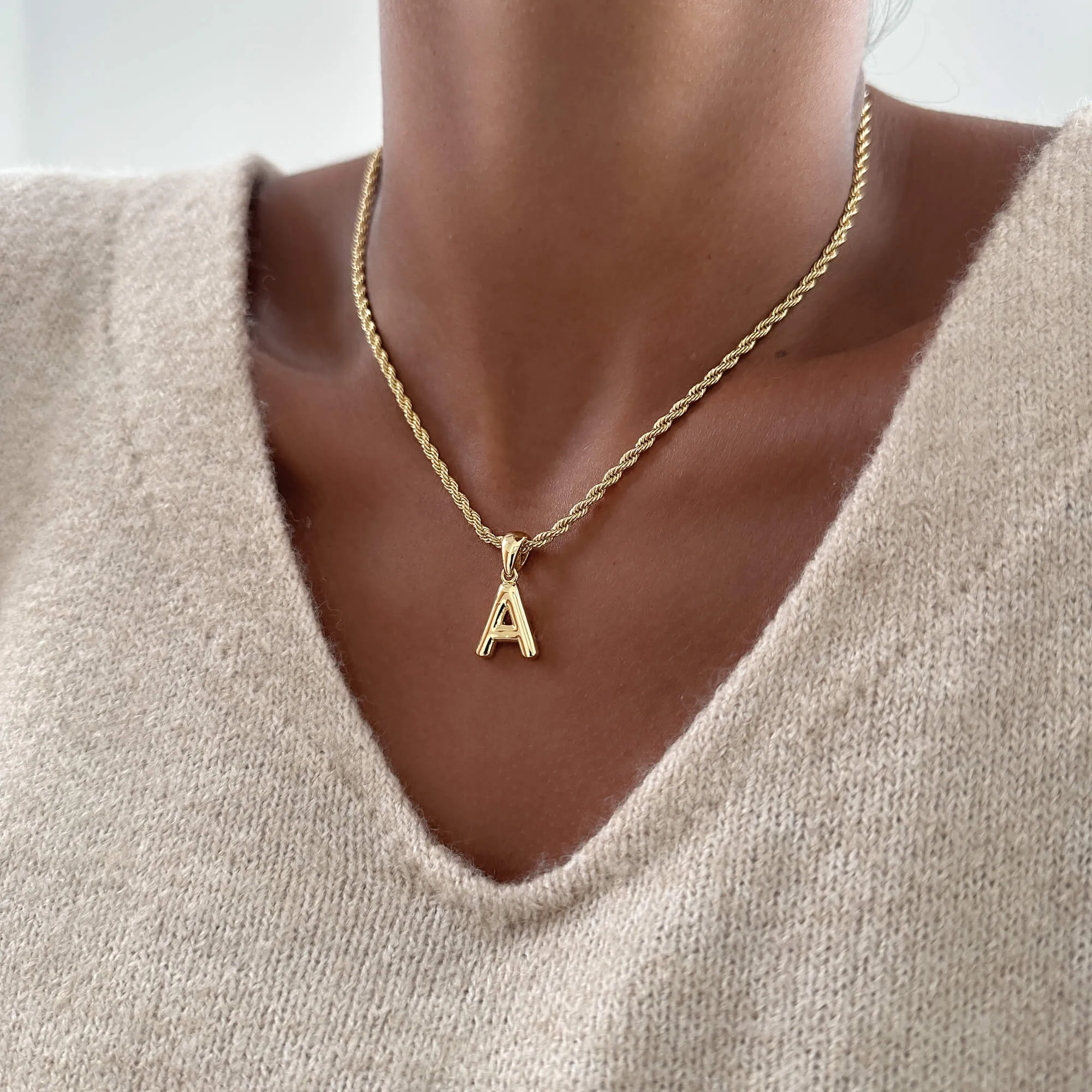 Mini Bubble Initial Necklace