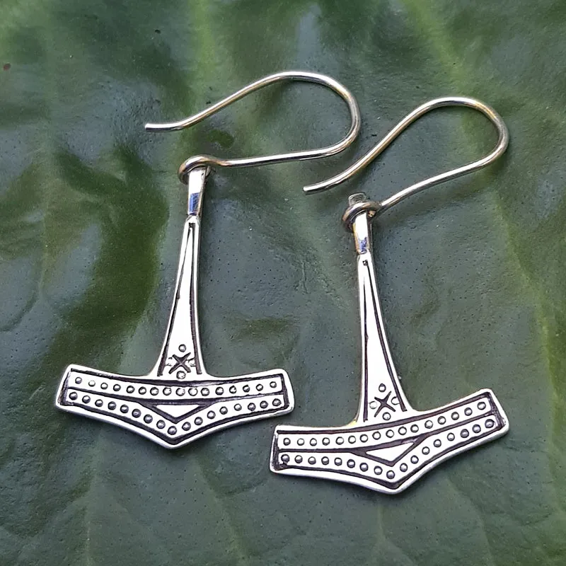 Mjolnir Earrings - Sterling Silver